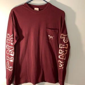 VS Pink Bling L/S Tee - XS